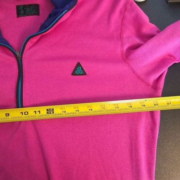 Vtg Nike ACG Large Pink/Purple Thermax 1/2 Zip Pullover L 90s Base Layer USA - Picture 6 of 9